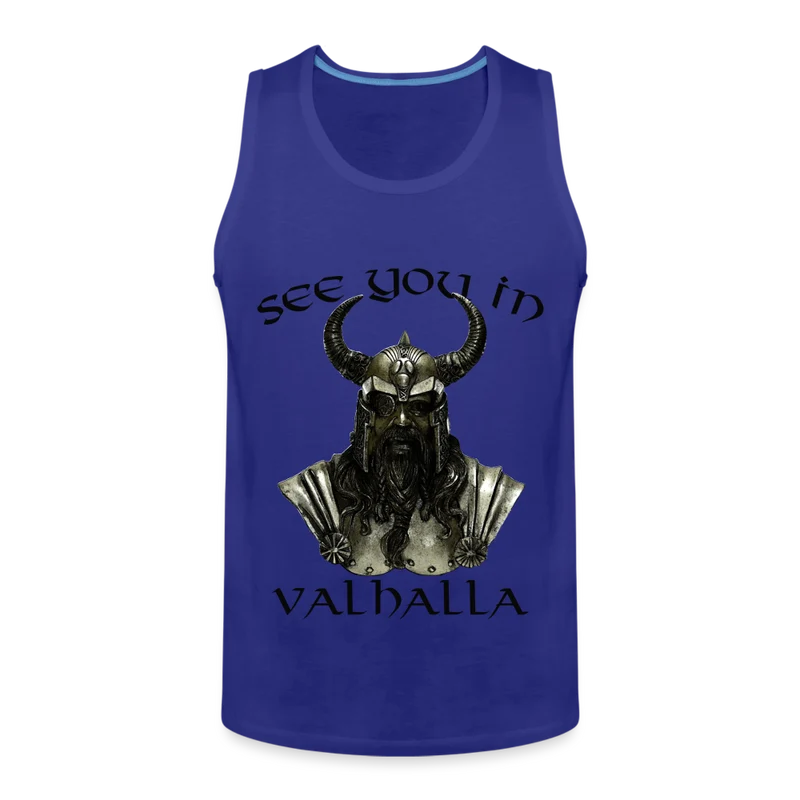 Männer Premium Tanktop T-Shirt Muskelshirt Achselshirt See You in Valhalla