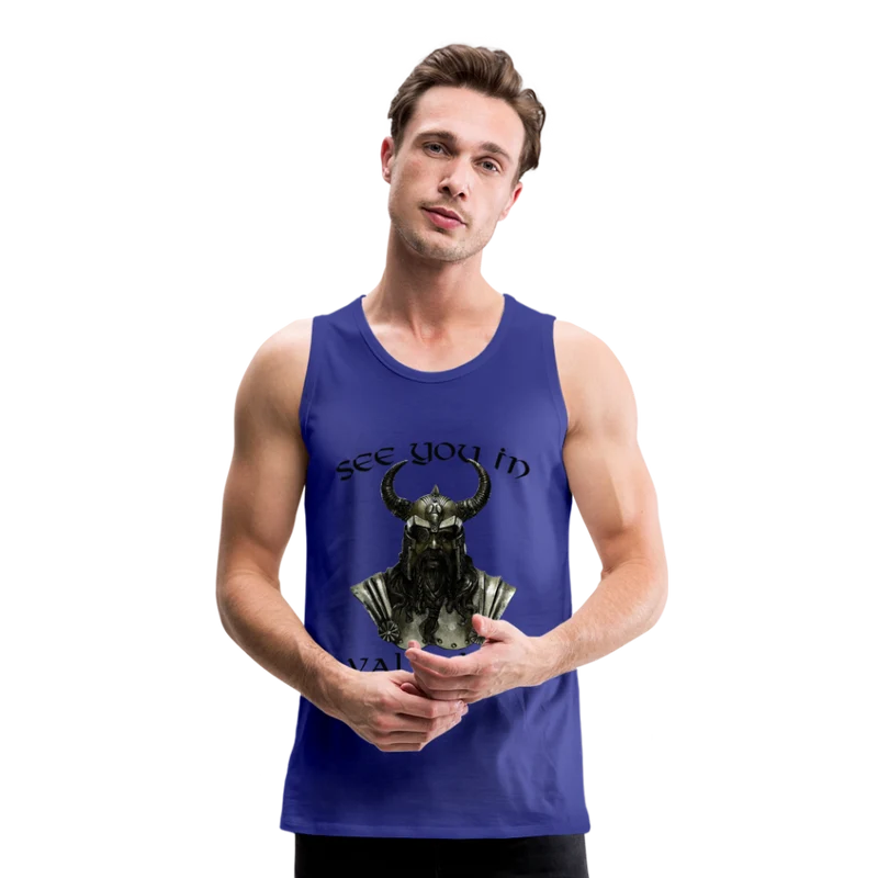 Männer Premium Tanktop T-Shirt Muskelshirt Achselshirt See You in Valhalla