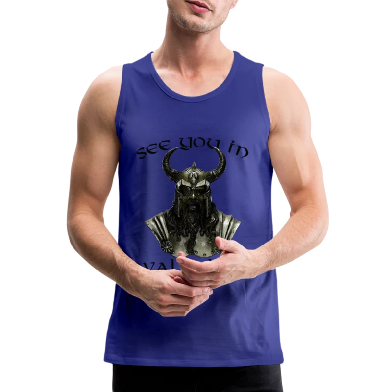 Männer Premium Tanktop T-Shirt Muskelshirt Achselshirt See You in Valhalla