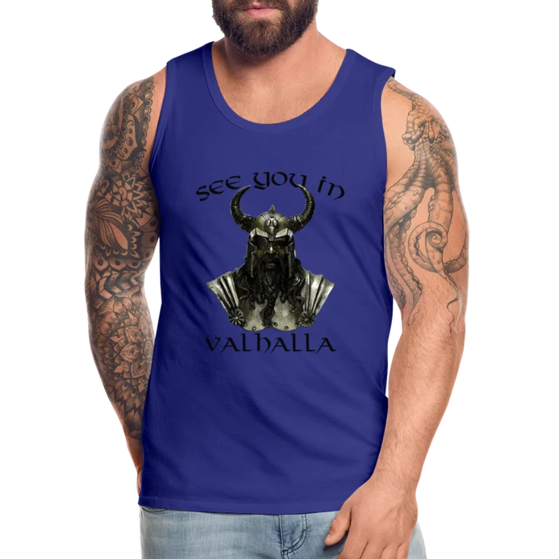 Männer Premium Tanktop T-Shirt Muskelshirt Achselshirt See You in Valhalla
