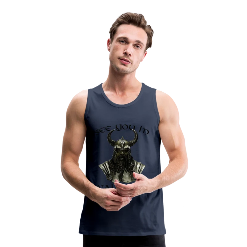Männer Premium Tanktop T-Shirt Muskelshirt Achselshirt See You in Valhalla