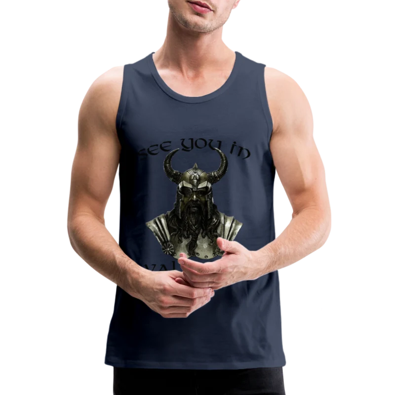 Männer Premium Tanktop T-Shirt Muskelshirt Achselshirt See You in Valhalla
