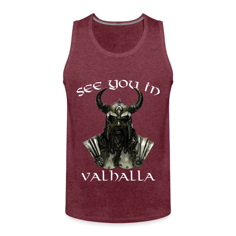 Männer Premium Tanktop T-Shirt Muskelshirt Achselshirt See You in Valhalla