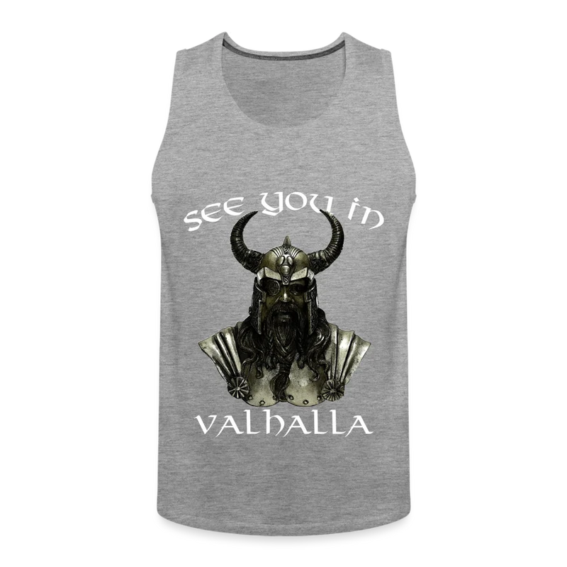 Männer Premium Tanktop T-Shirt Muskelshirt Achselshirt See You in Valhalla