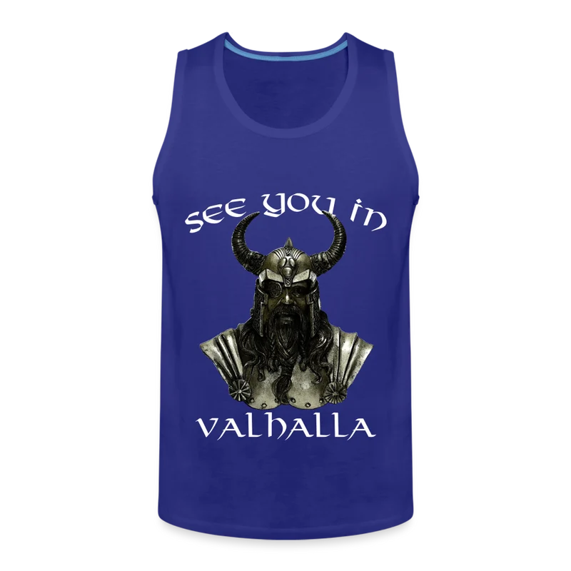 Männer Premium Tanktop T-Shirt Muskelshirt Achselshirt See You in Valhalla