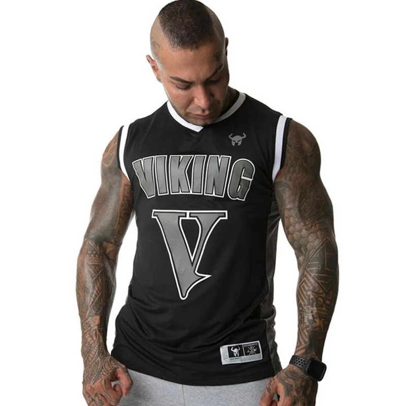 Tanktop T-Shirt Muskelshirt Achselshirt Sport Basic Unifarben Herren Vikings