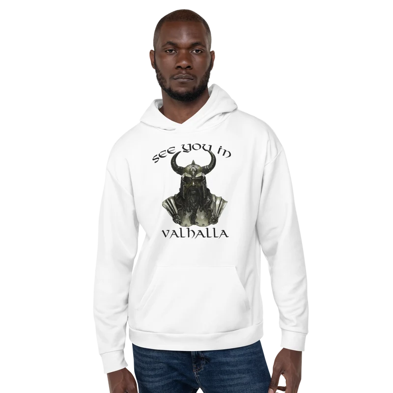 Unisex-Kapuzenpullover See you in Valhalla