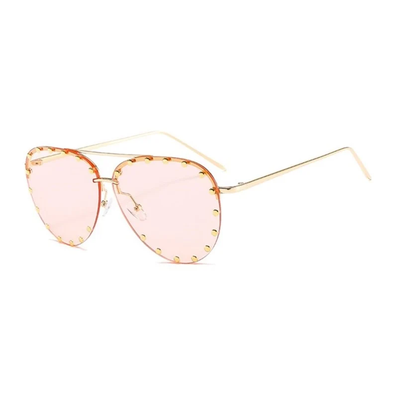 Designer Übergroße Pilot Sonnenbrille Polarisierte Damen Rund Spiegel Gläser