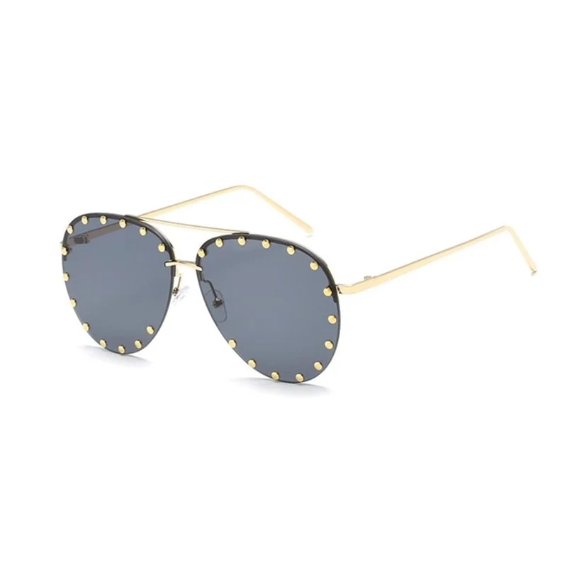 Designer Übergroße Pilot Sonnenbrille Polarisierte Damen Rund Spiegel Gläser