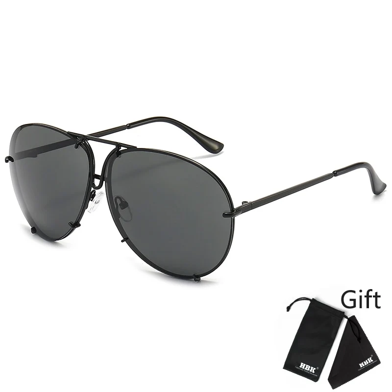Designer Übergroße Pilot Sonnenbrille Polarisierte Damen Rund Spiegel Gläser