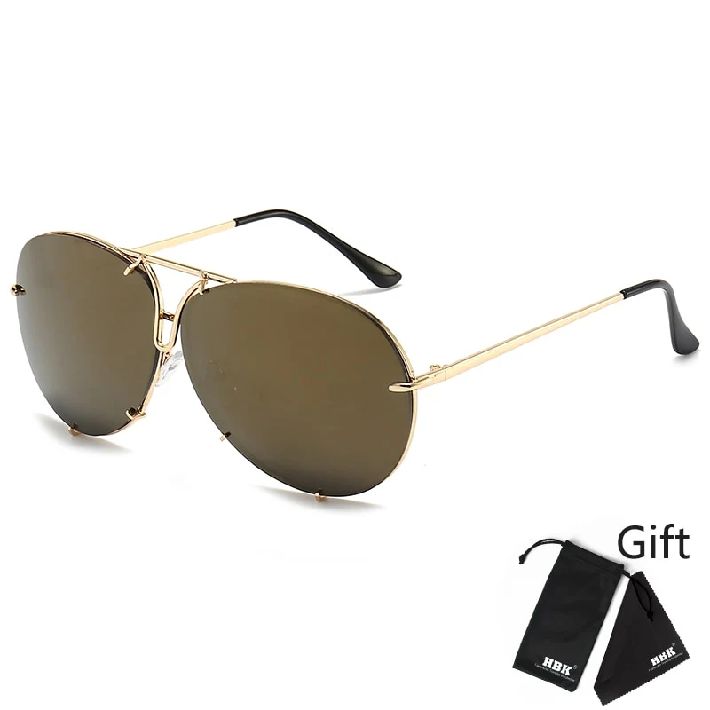 Designer Übergroße Pilot Sonnenbrille Polarisierte Damen Rund Spiegel Gläser