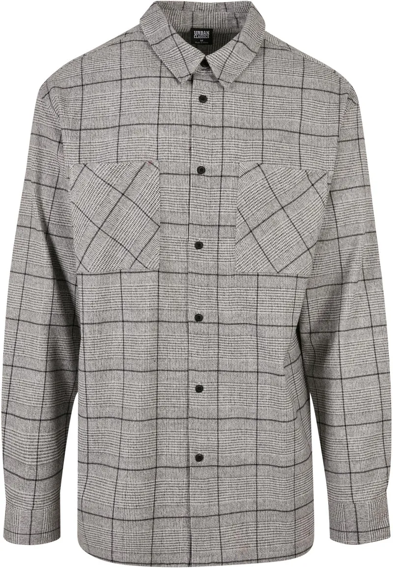 UC Long Oversized Checked Greyish Shirt