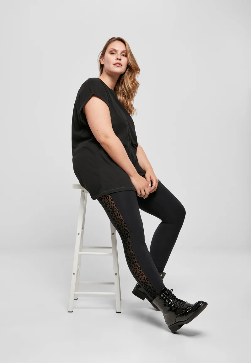 UC Flock Lace Stripe Tights
