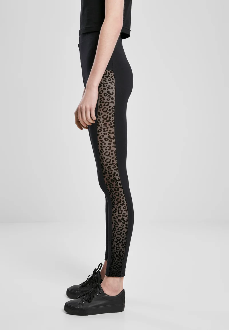 UC Flock Lace Stripe Tights