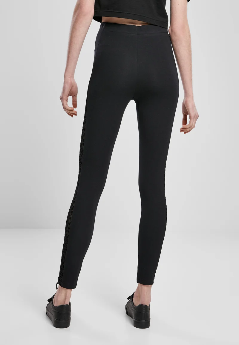 UC Flock Lace Stripe Tights