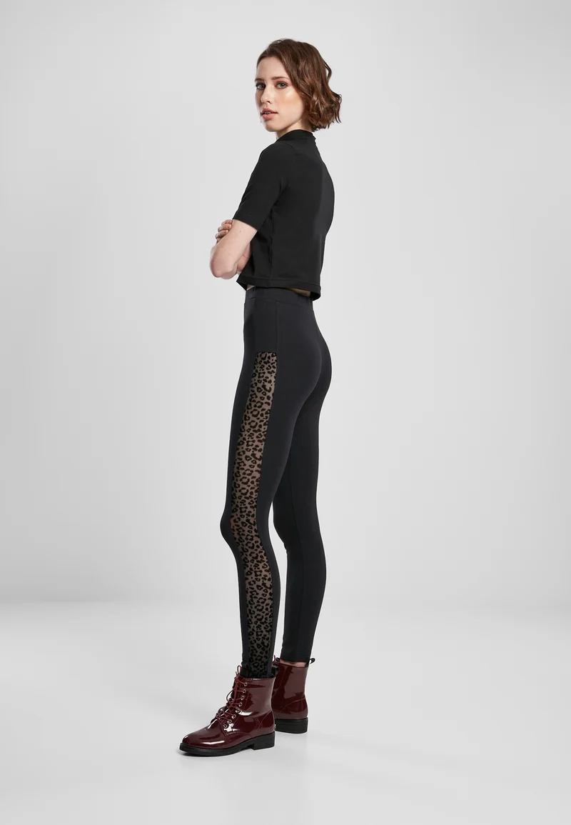 UC Flock Lace Stripe Tights