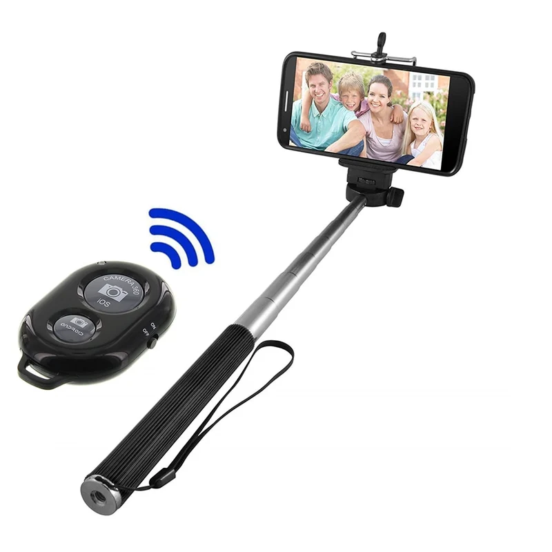 Selfie Stick Monopod Stange Bluetooth Smartphone Android bis 92cm Fernauslöser