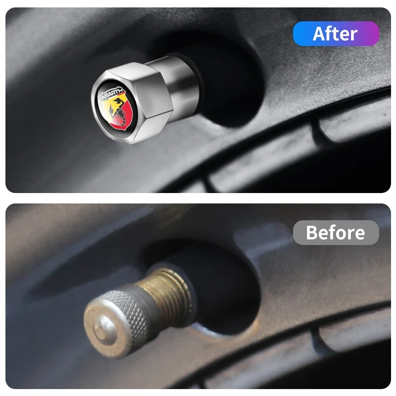 Auto Ventilkappen Ventil Radmarkierung 4 Stück Aluminium Fiat Abarth