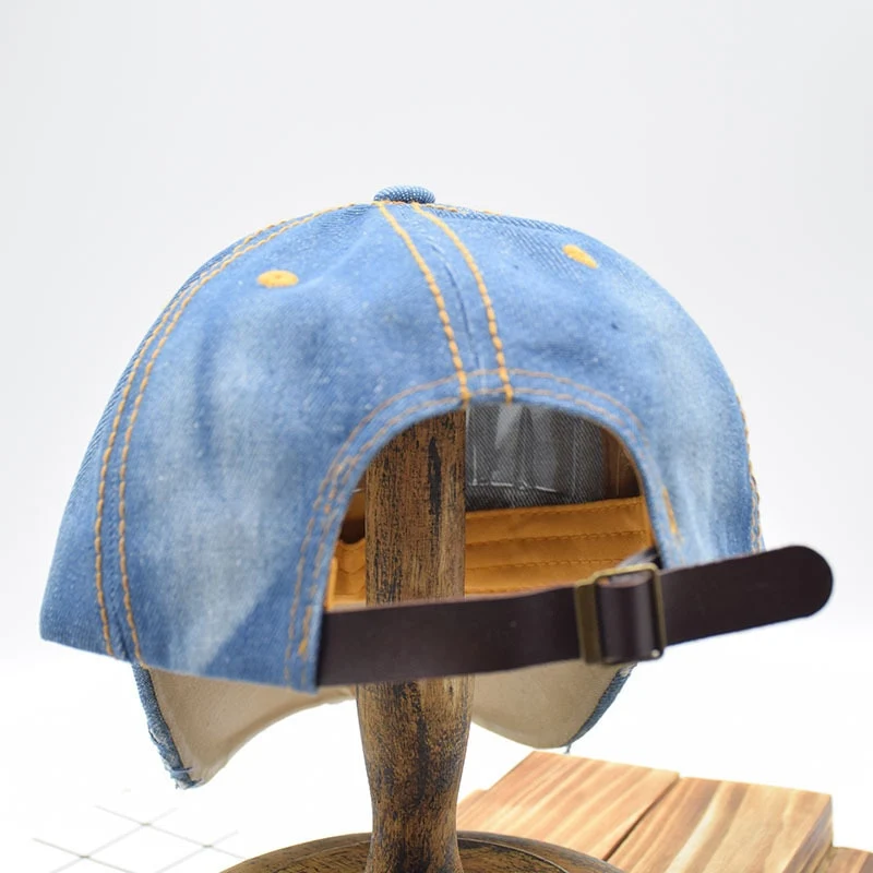 Jeans Basecap Cappy Denim Look Cap Kappe LOVE Strass gebogen Damen
