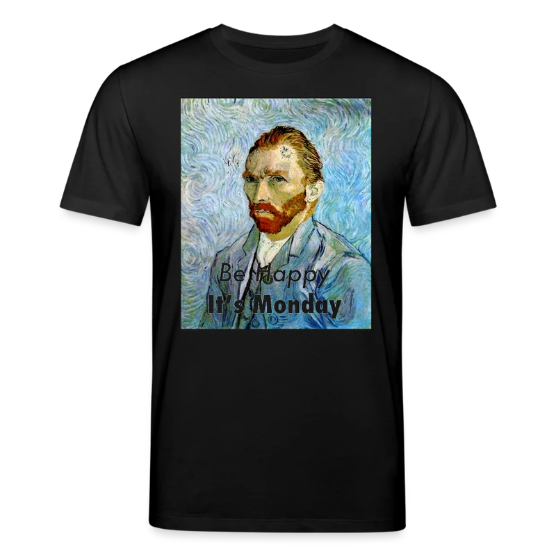 Männer T-Shirt Be Happy It's Monday Top Streetwear 100% Baumwolle Hemd