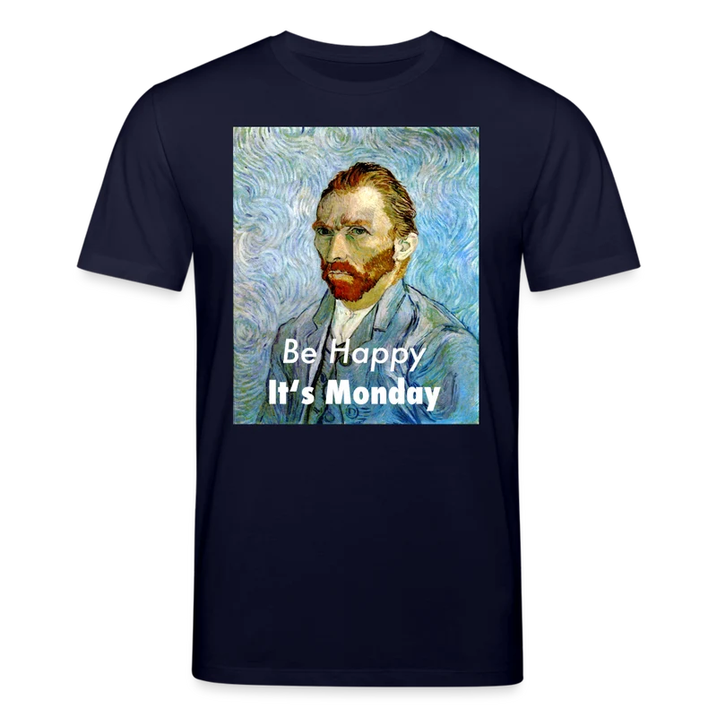 Männer T-Shirt Be Happy It's Monday Top Streetwear 100% Baumwolle Hemd