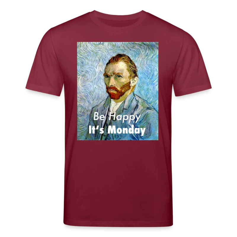 Männer T-Shirt Be Happy It's Monday Top Streetwear 100% Baumwolle Hemd