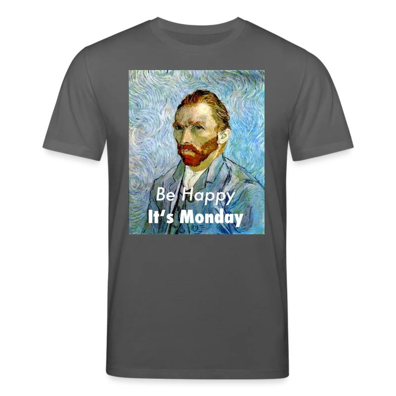 Männer T-Shirt Be Happy It's Monday Top Streetwear 100% Baumwolle Hemd