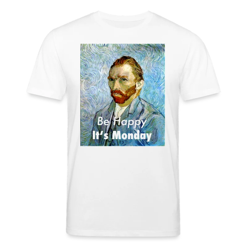 Männer T-Shirt Be Happy It's Monday Top Streetwear 100% Baumwolle Hemd