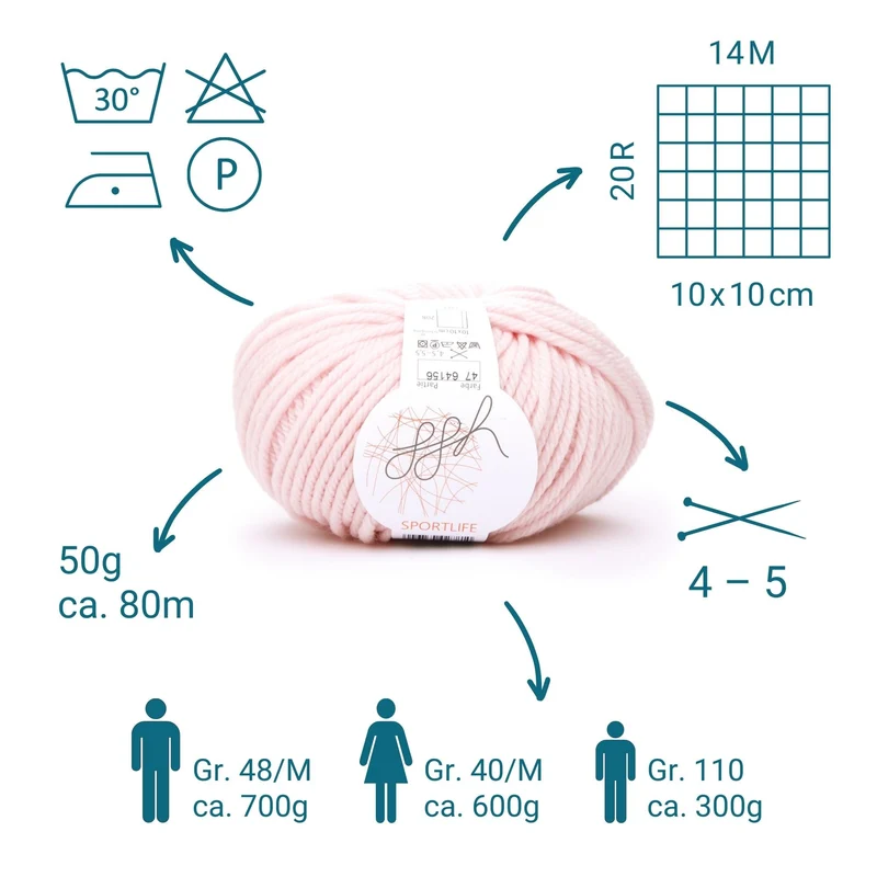 ggh Sportlife Box | Set mit 300g (6x50g) | 047 – Rosé