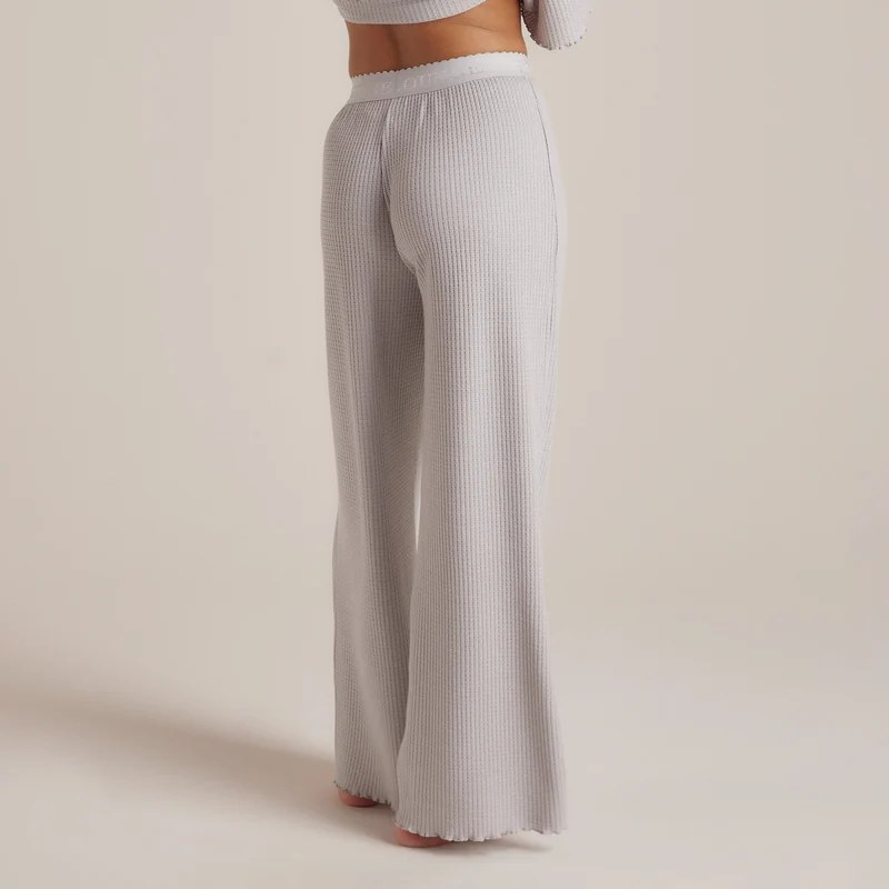 Soft Waffle Pyjama-Hose - Eisgrau