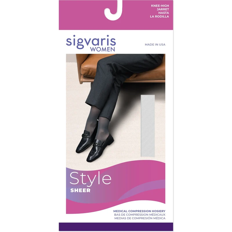 Sigvaris Sheer Women's Knee High 20-30 mmHg, Open Toe