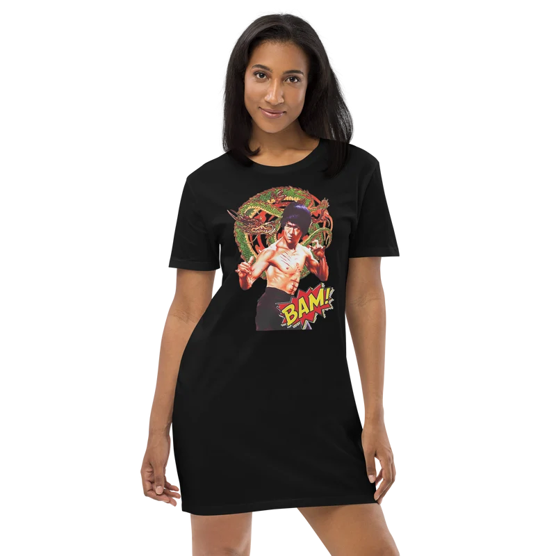 T-Shirt-Kleid aus organischer Baumwolle Bruce Lee