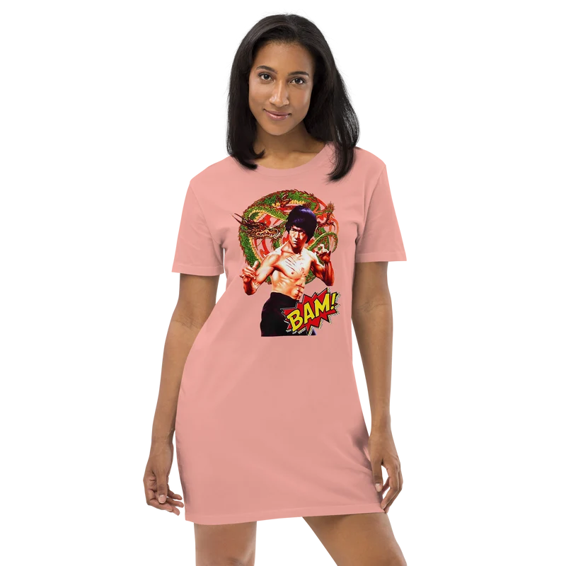T-Shirt-Kleid aus organischer Baumwolle Bruce Lee