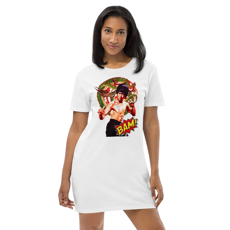 T-Shirt-Kleid aus organischer Baumwolle Bruce Lee