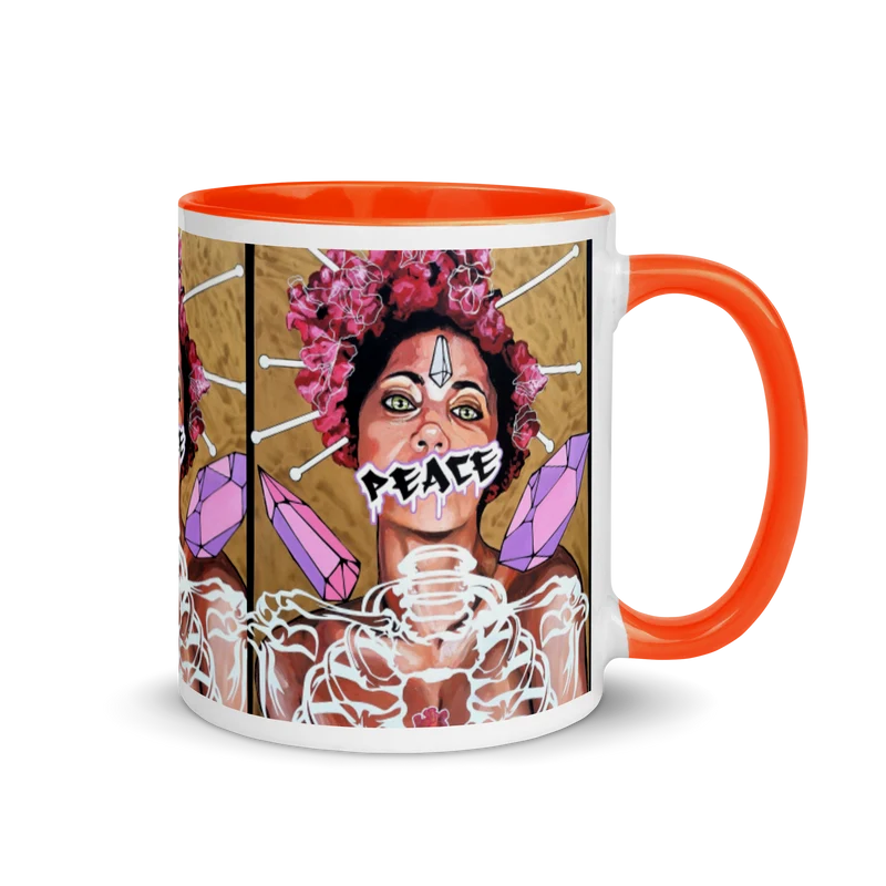 Tasse mit farbiger Innenseite Peace