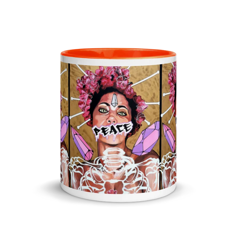 Tasse mit farbiger Innenseite Peace