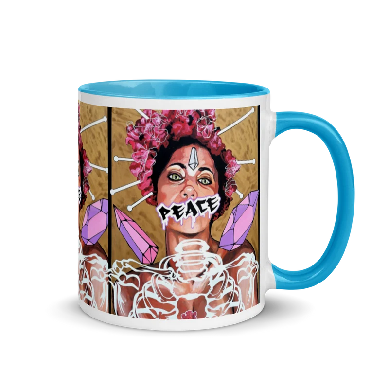 Tasse mit farbiger Innenseite Peace