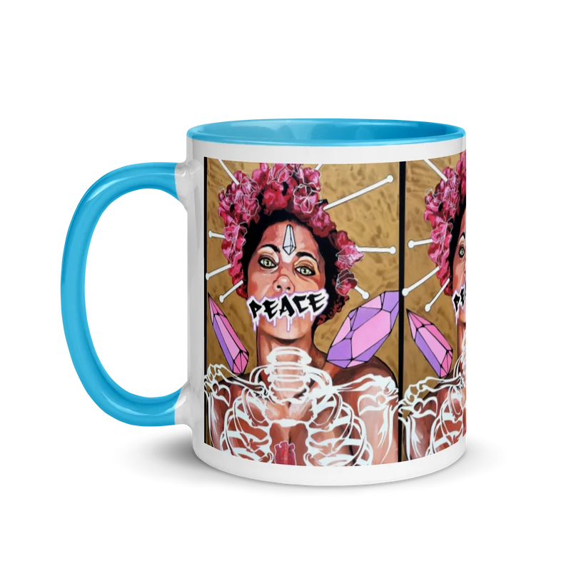 Tasse mit farbiger Innenseite Peace