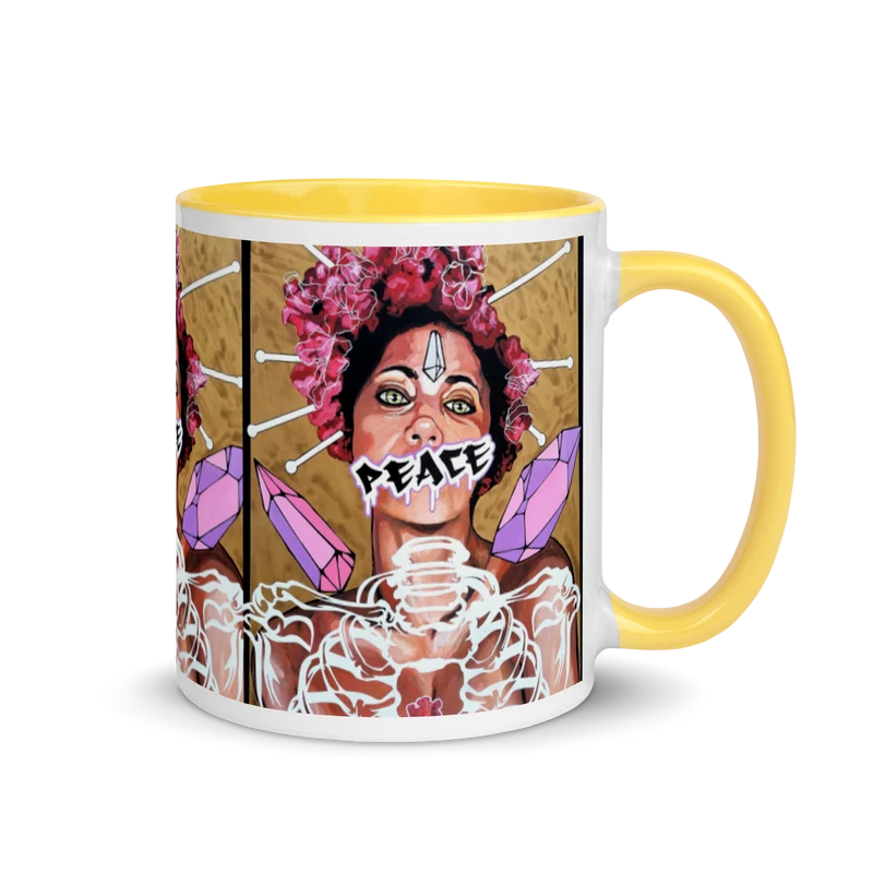 Tasse mit farbiger Innenseite Peace