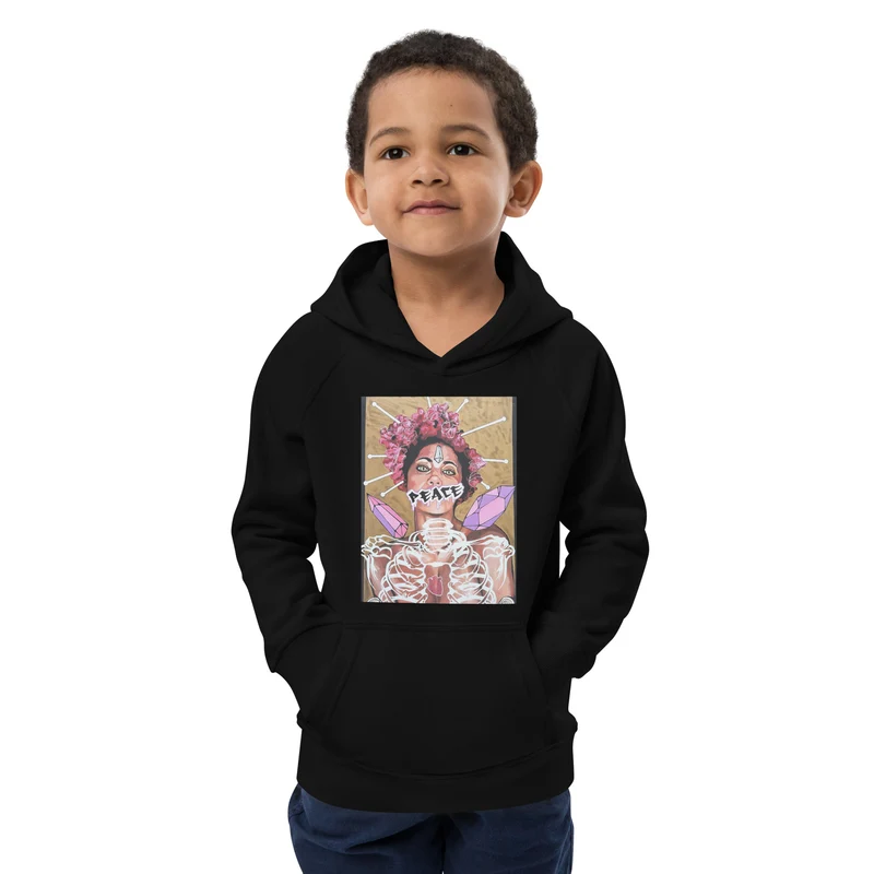 Öko-Kapuzenpullover für Kinder Peace