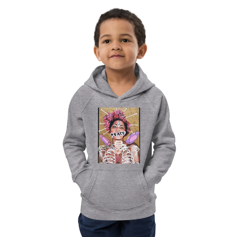 Öko-Kapuzenpullover für Kinder Peace