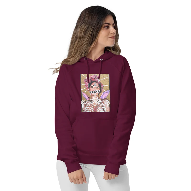 Unisex Bio-Raglan-Hoodie Peace