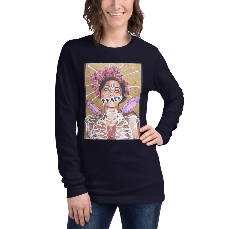 Langärmeliges Unisex-T-Shirt peace