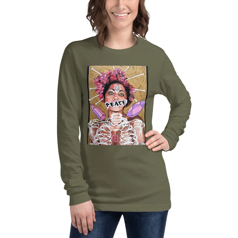 Langärmeliges Unisex-T-Shirt peace