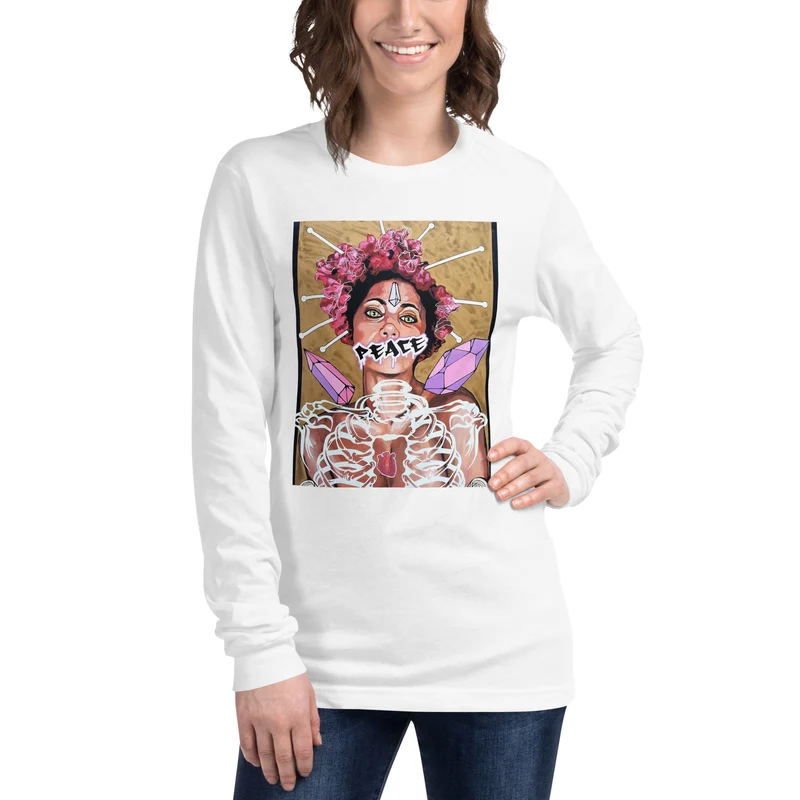 Langärmeliges Unisex-T-Shirt peace