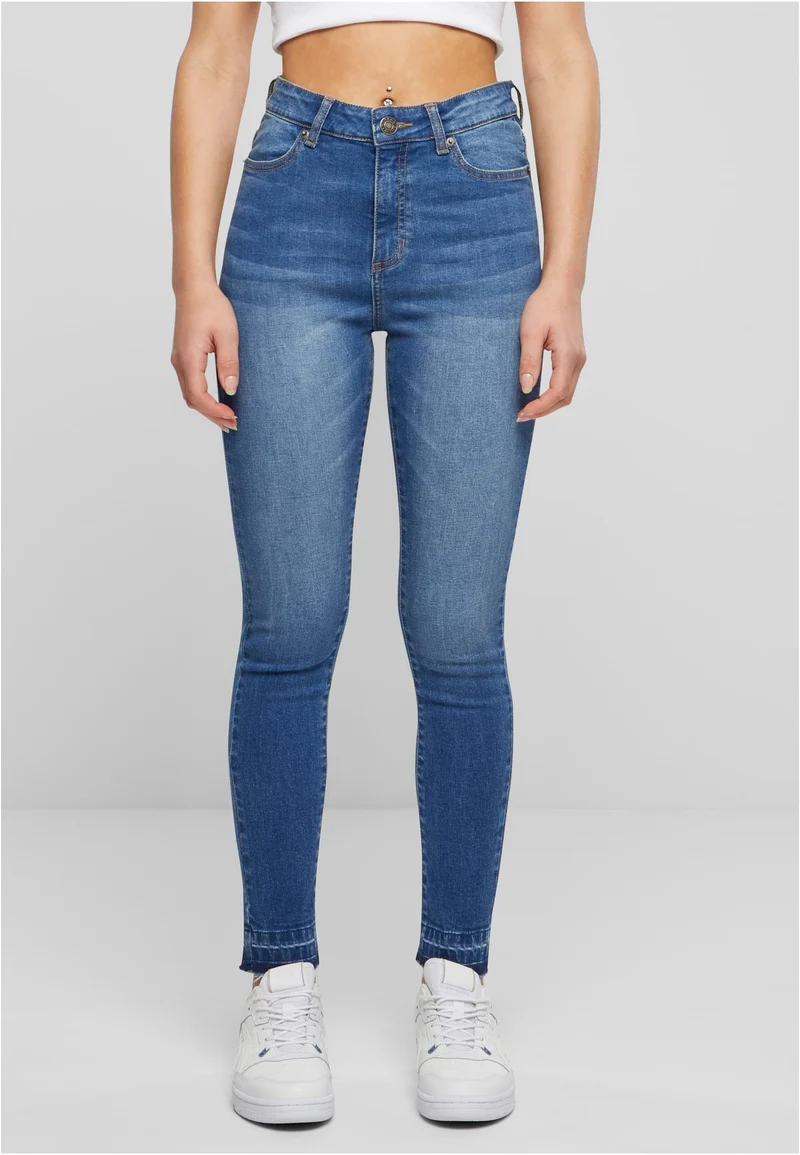 UC Ladies Skinny High Waist Open Hem Jeans