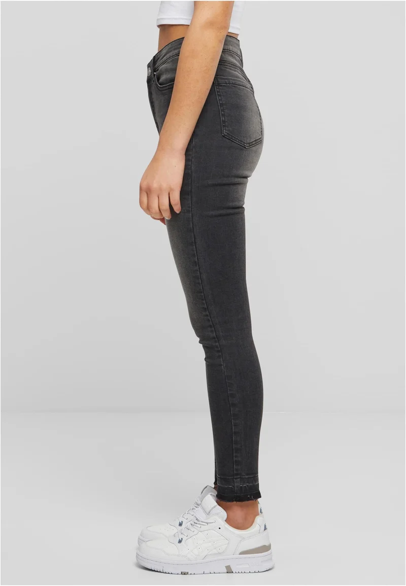 UC Ladies Skinny High Waist Open Hem Jeans