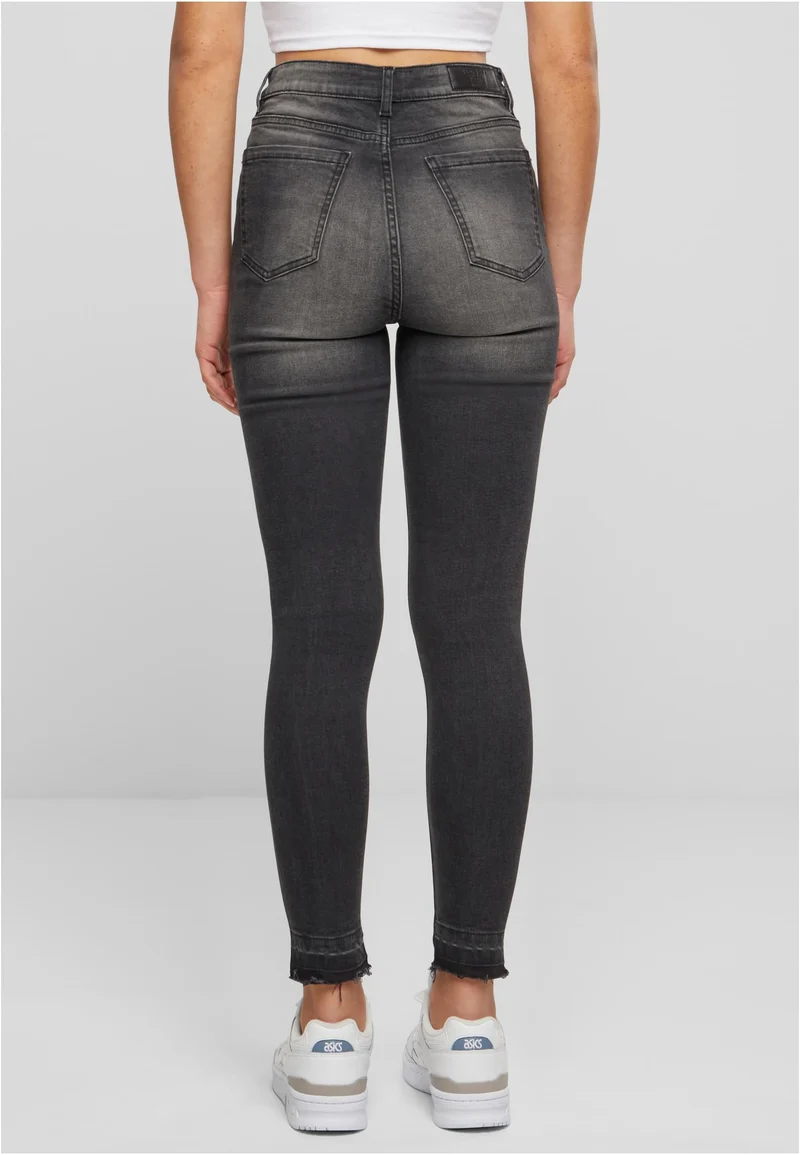 UC Ladies Skinny High Waist Open Hem Jeans