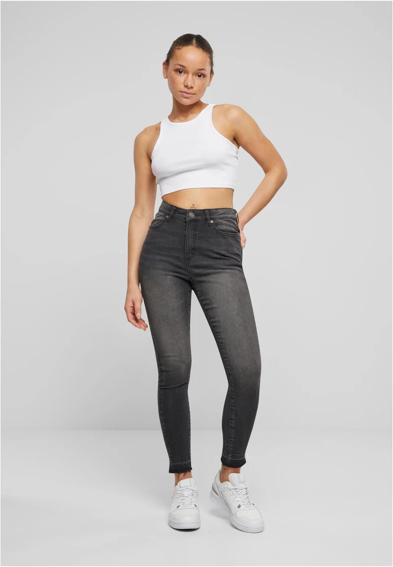 UC Ladies Skinny High Waist Open Hem Jeans