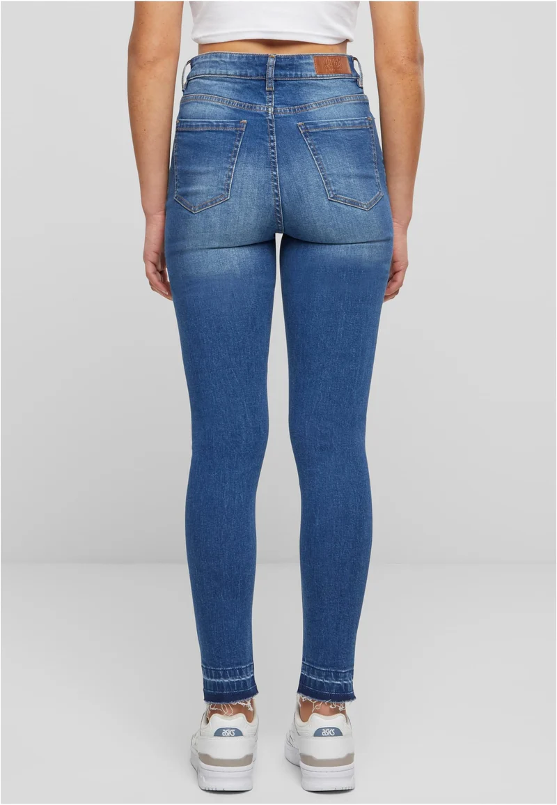 UC Ladies Skinny High Waist Open Hem Jeans